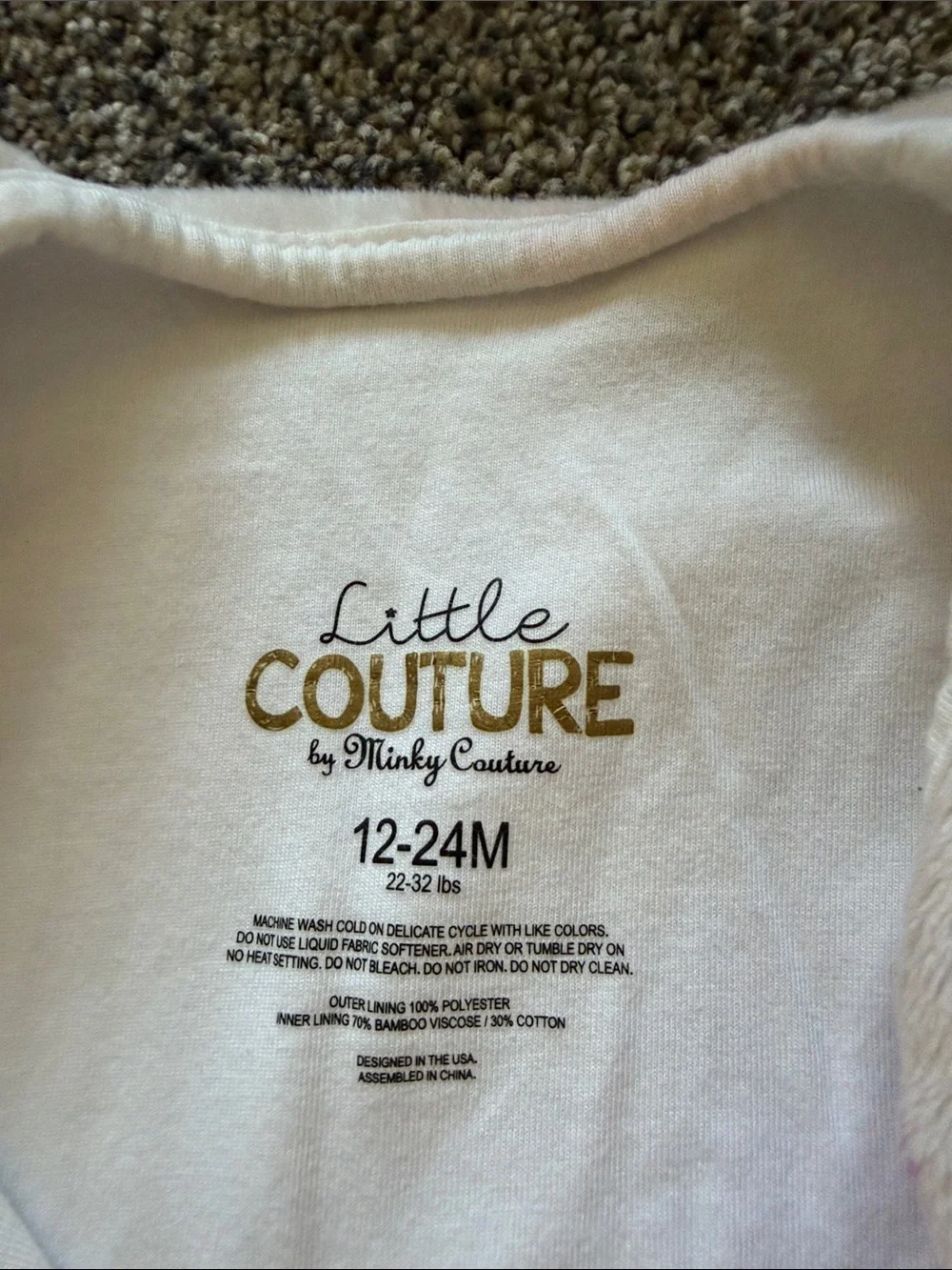 White Floral Toddler Sleep Sack - Cozy Zip Front